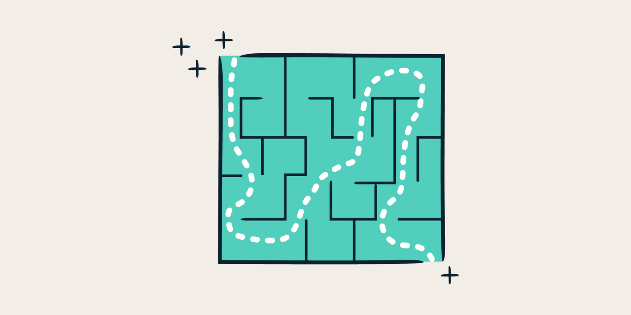 illustration of a path through a maze