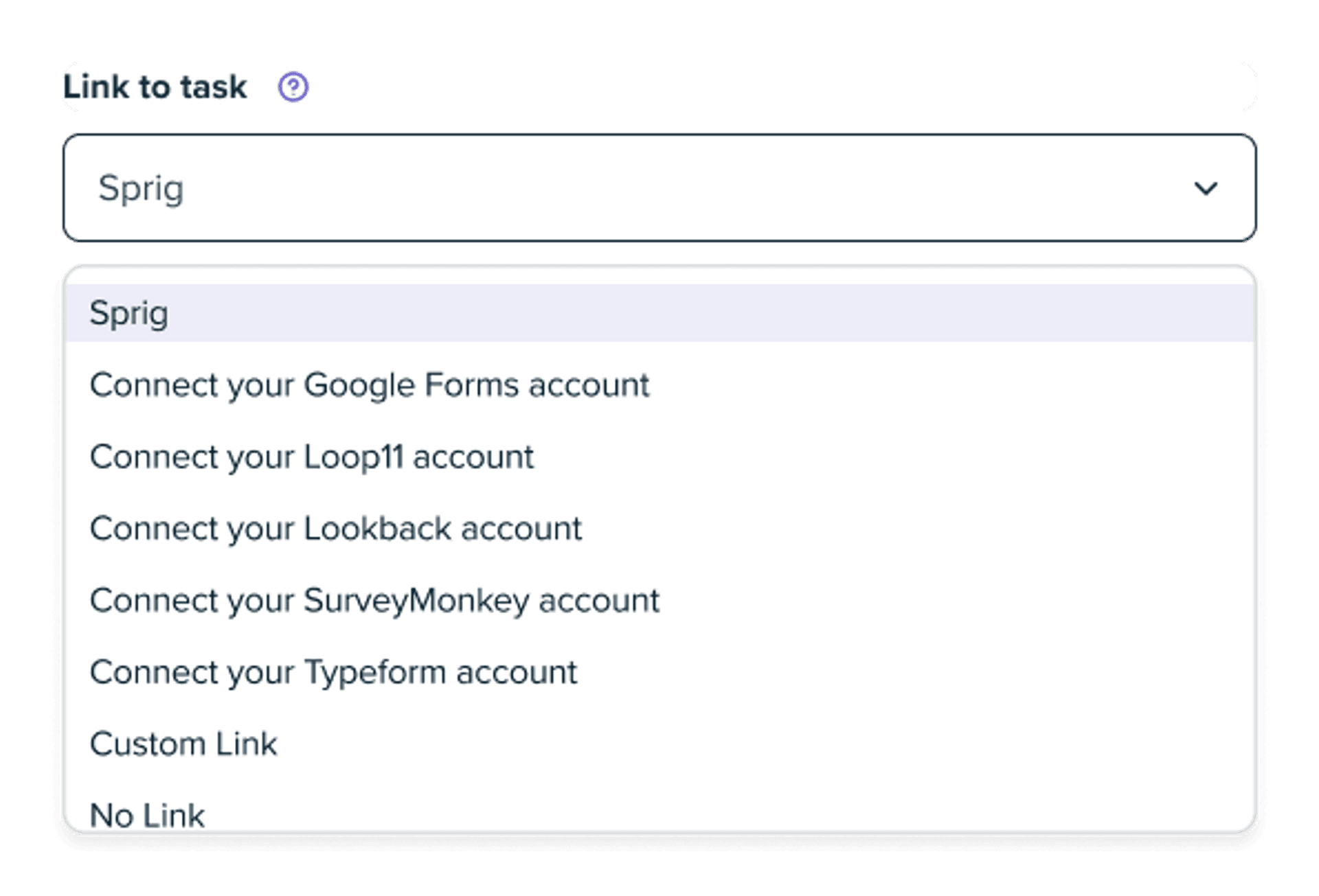 Selecting Sprig Platform from User Interviews Integrations