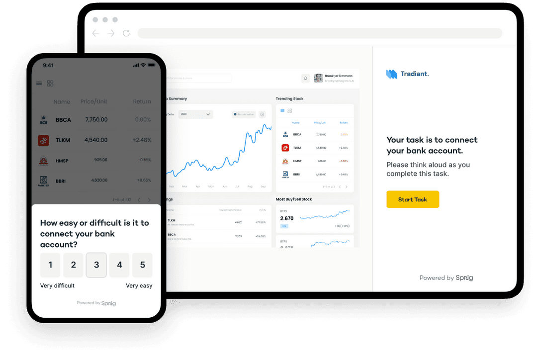 Sprig Survey on Desktop and Mobile