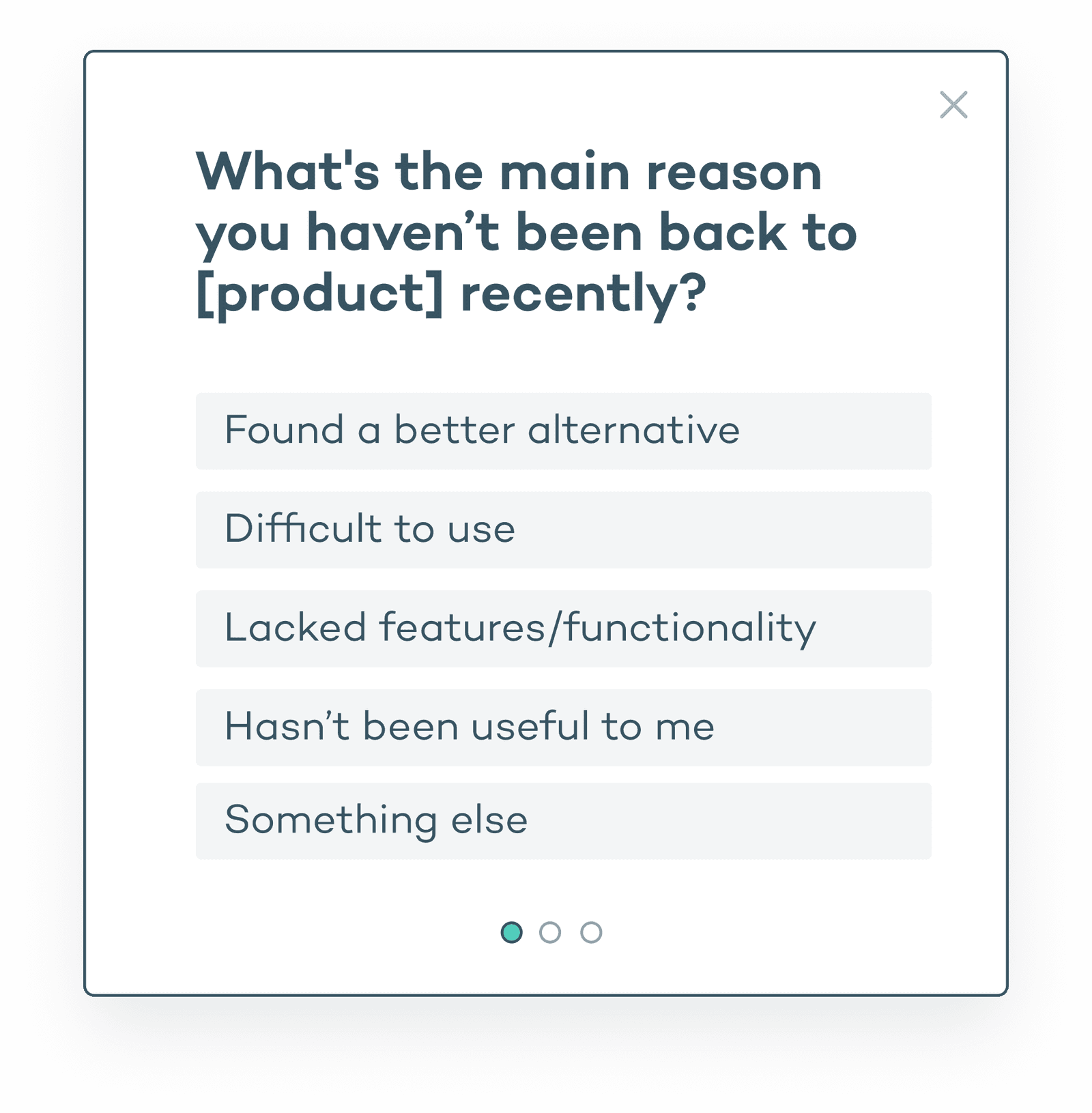Microsurvey to understand low product engagement