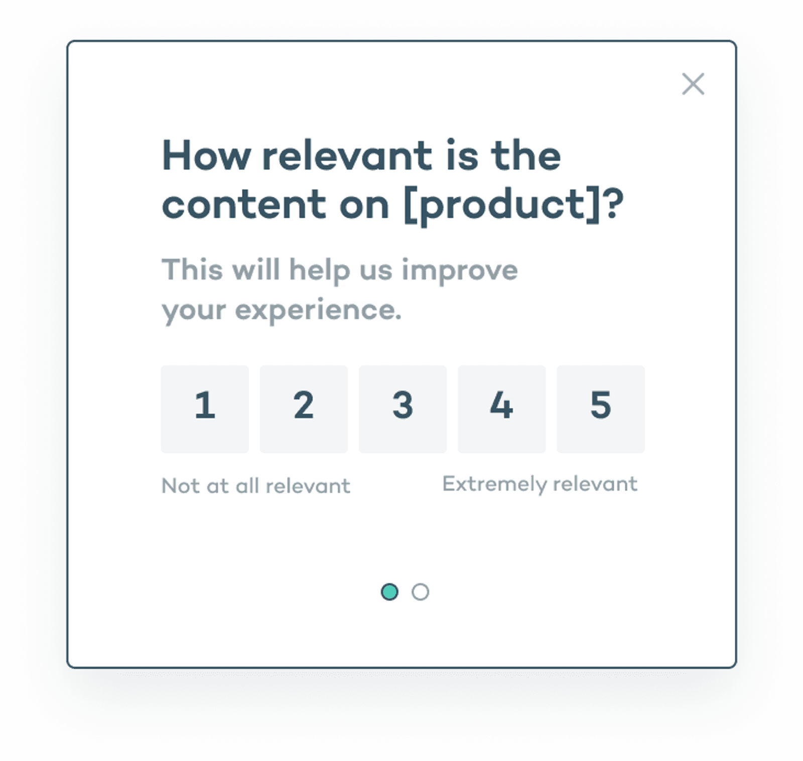 Gauge content relevance microsurvey template