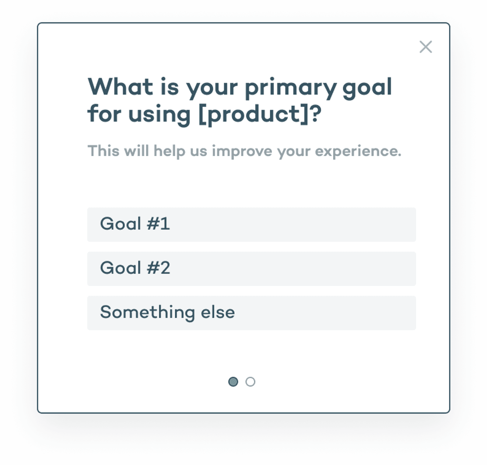 Identify customer goals microsurvey template