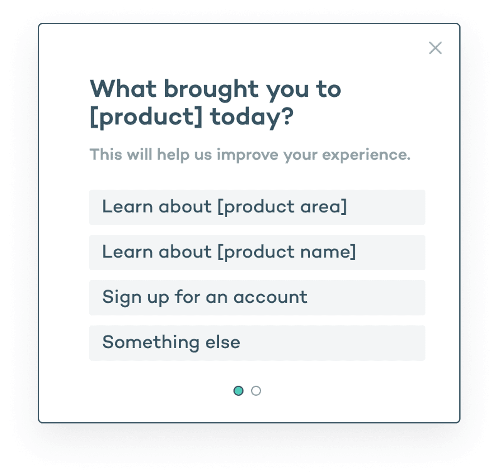Identify visitor goals microsurvey template