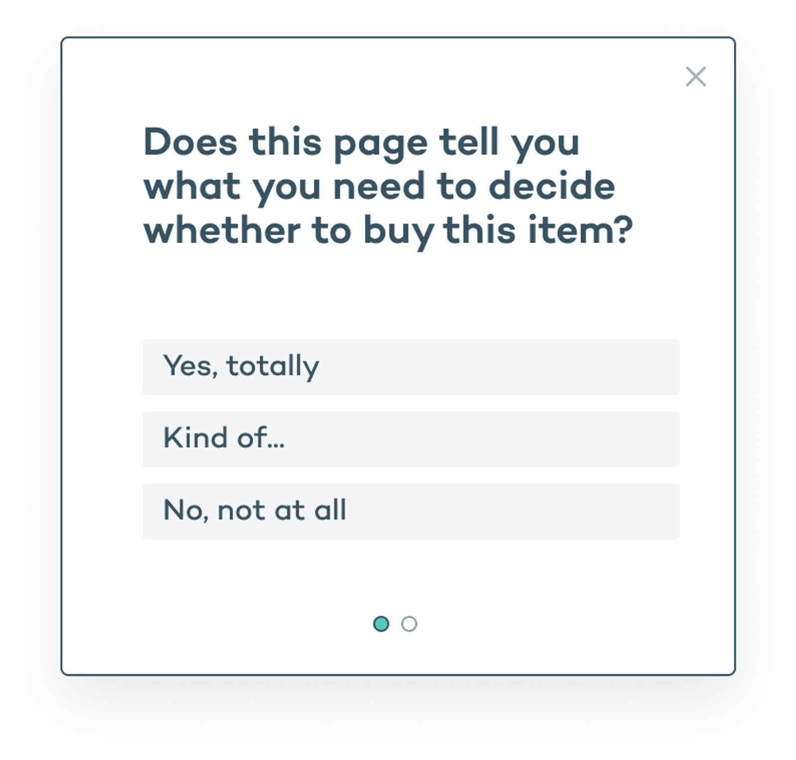 Improve product description clarity microsurvey template
