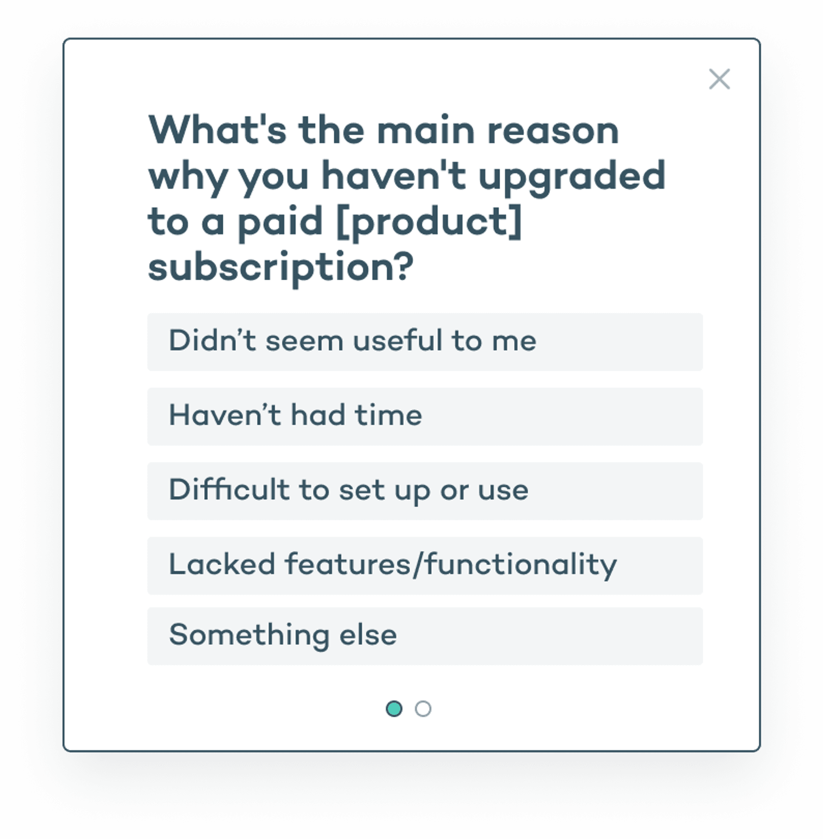Improve trial to subscription conversion microsurvey template