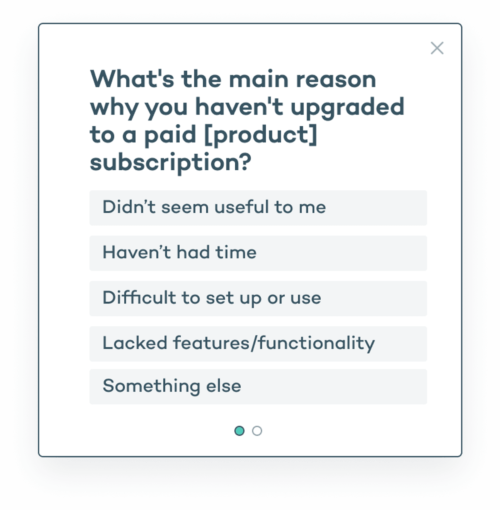 Improve trial to subscription conversion microsurvey template