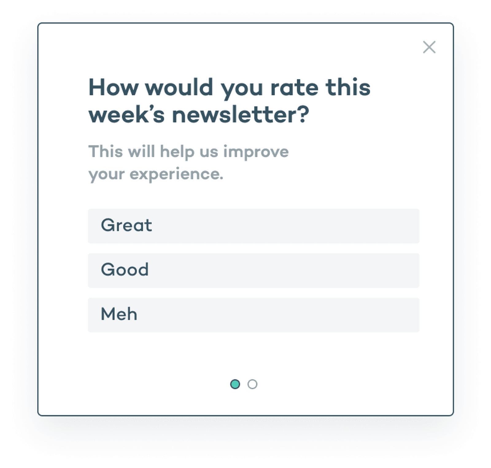 Improve your newsletter microsurvey template