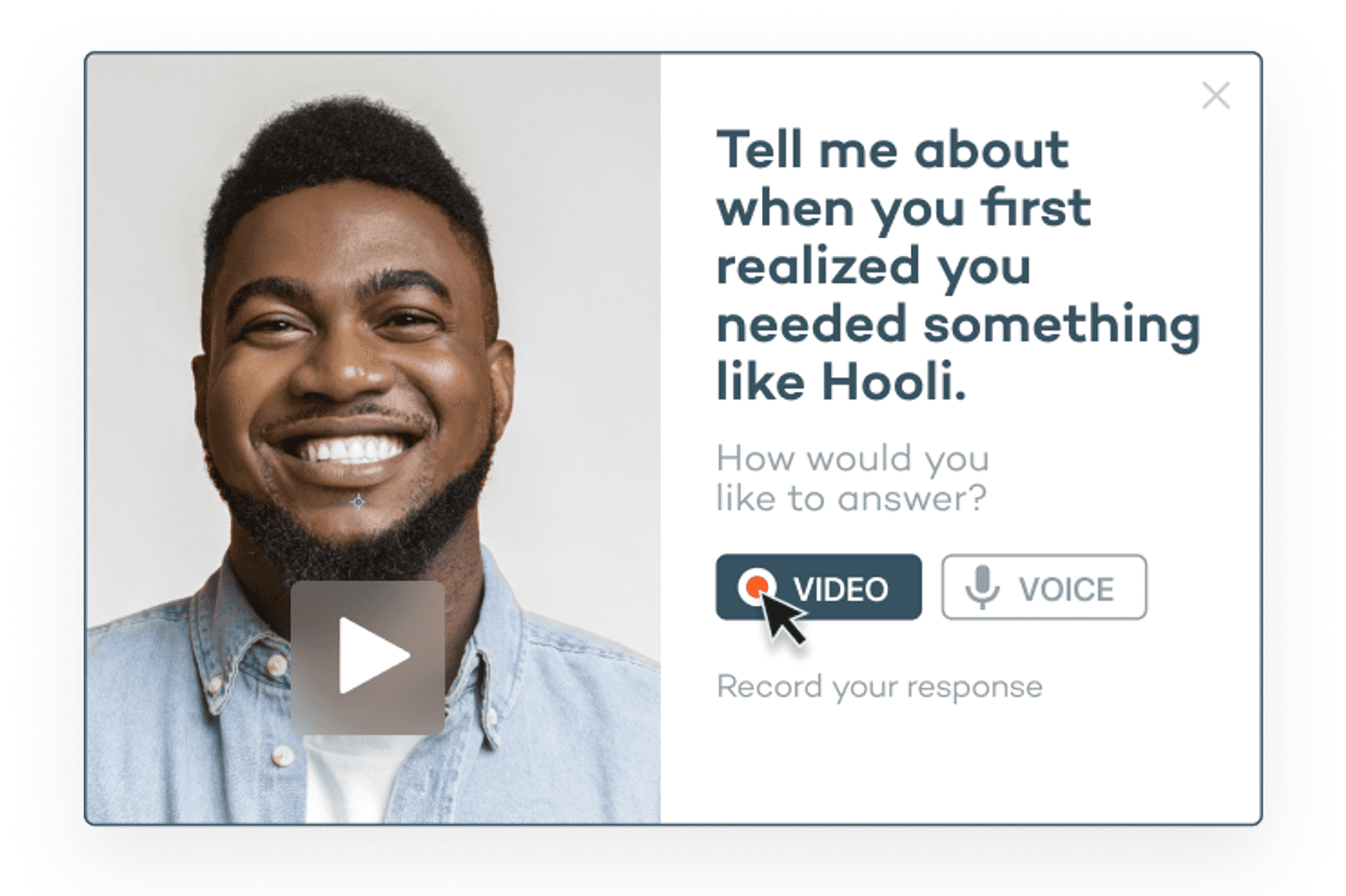 Video interview interface