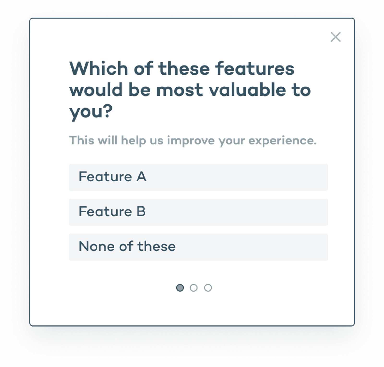 Microsurvey to help prioritize feature development