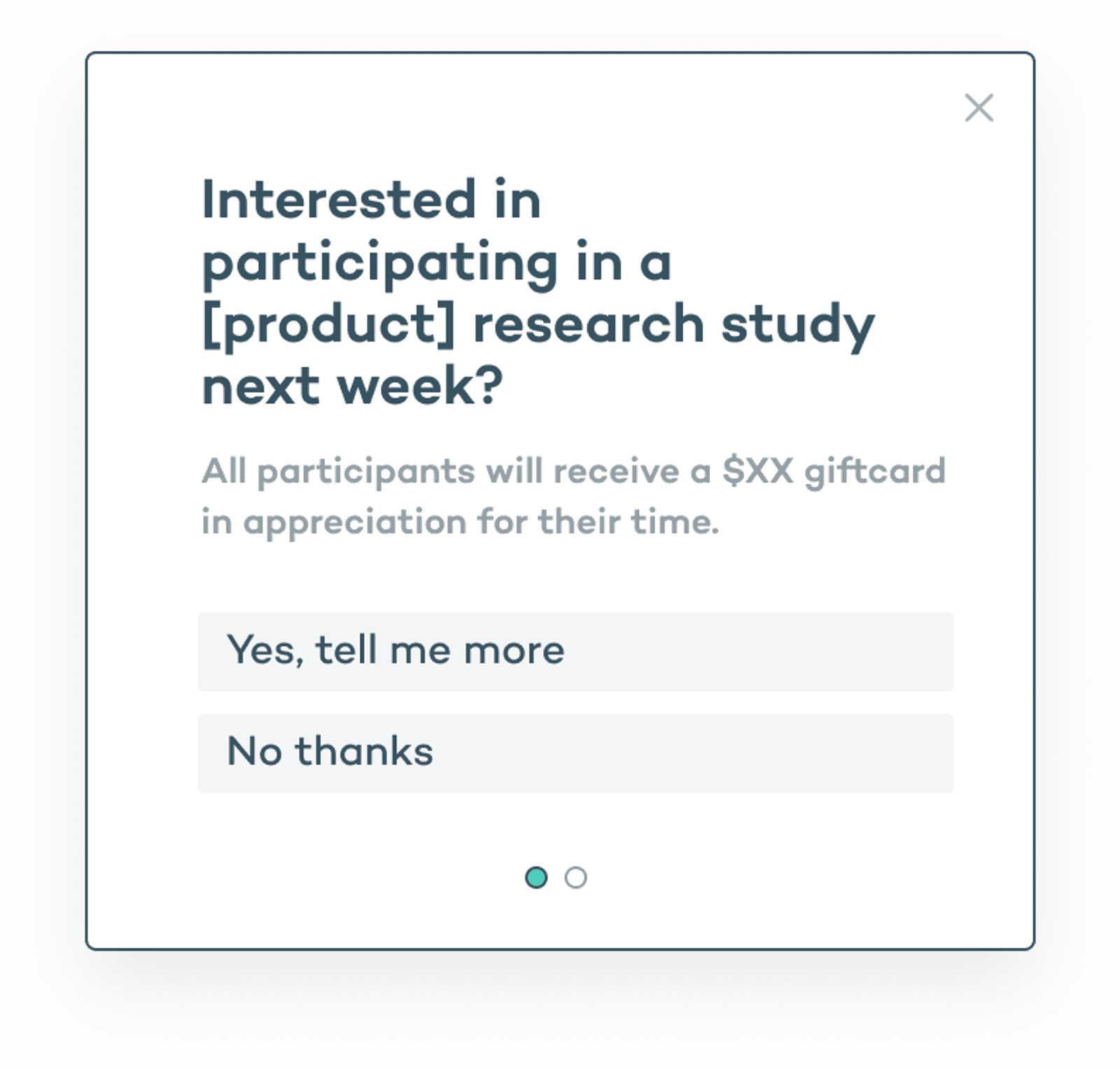 Microsurvey to recruit participants