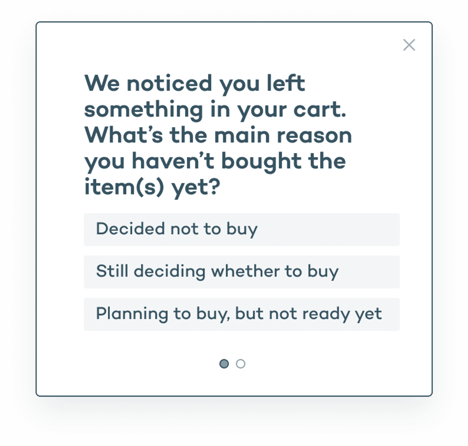microsurvey to reduce cart abandon
