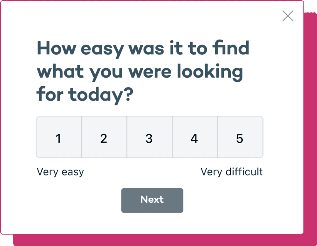 Survey question for ease of use