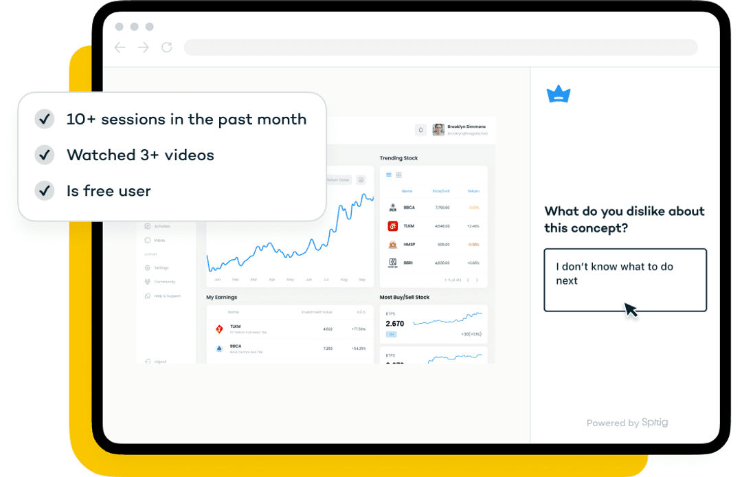 Visualization of concept testing