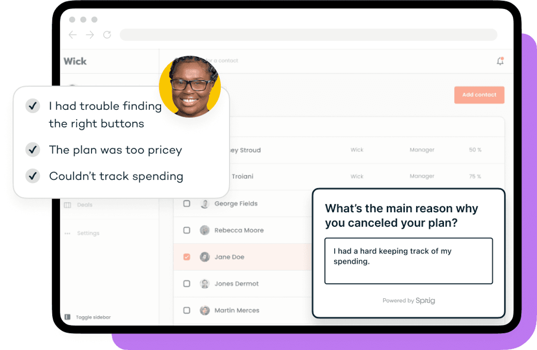 survey question and targeting options