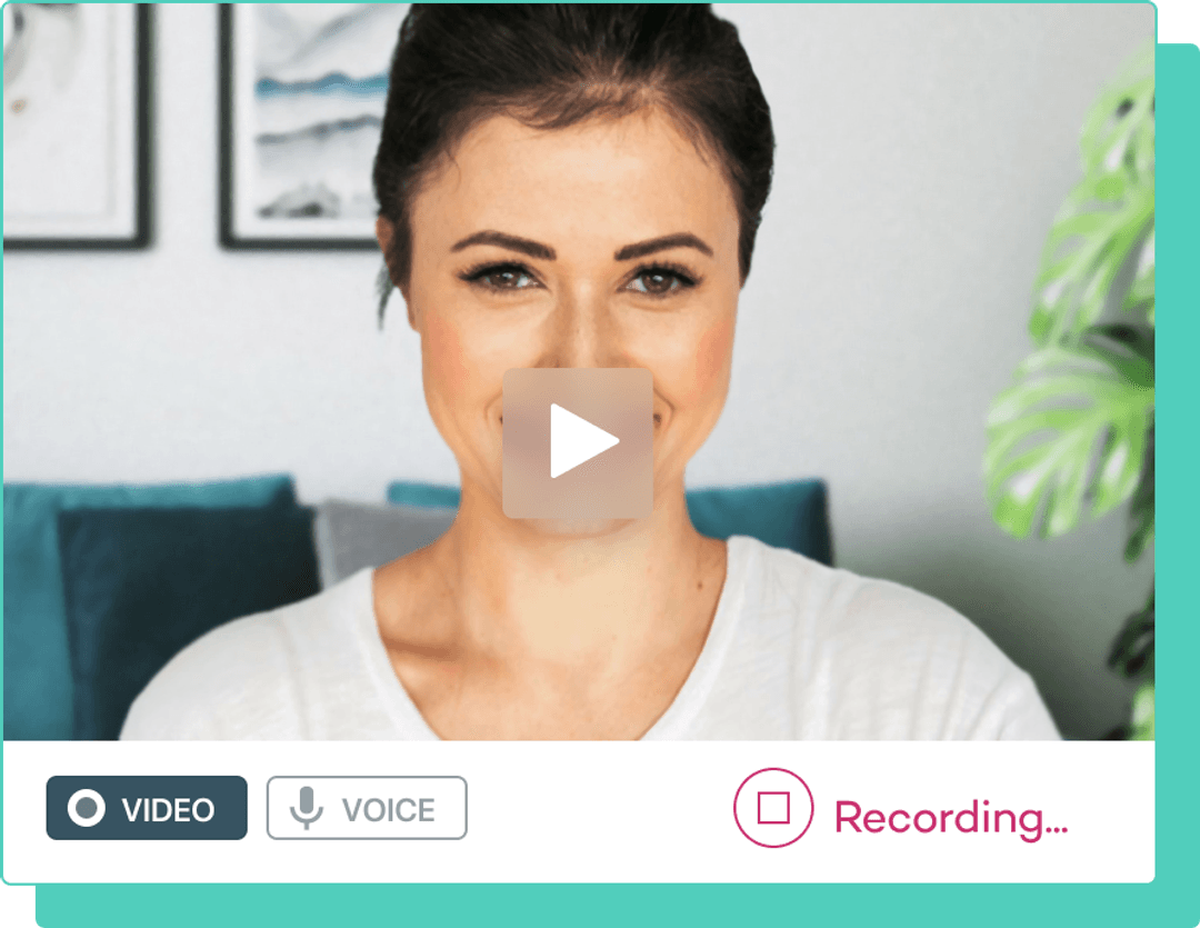 Woman conducting video interview