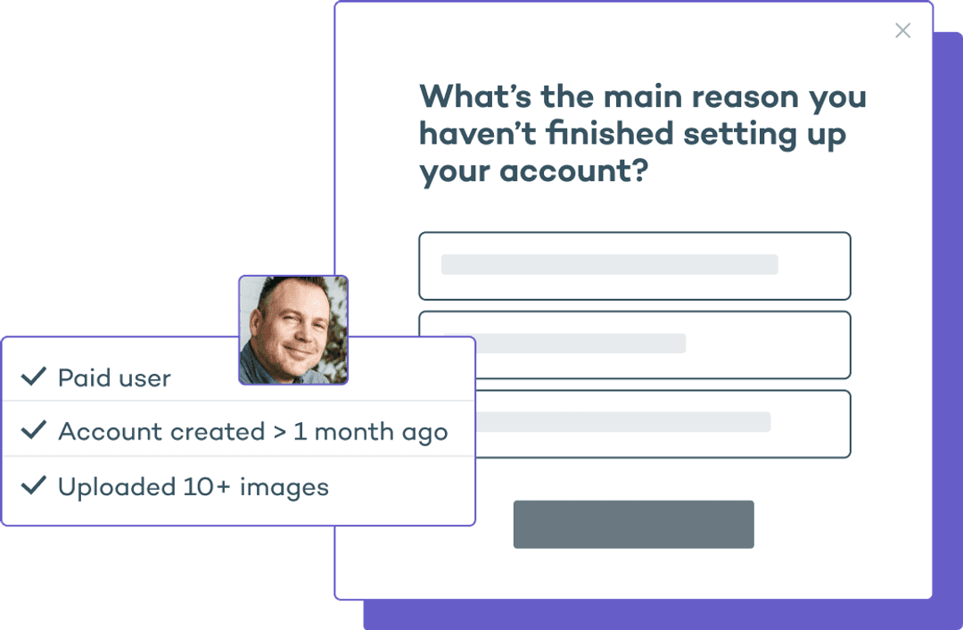 Depiction of targeting users for your survey