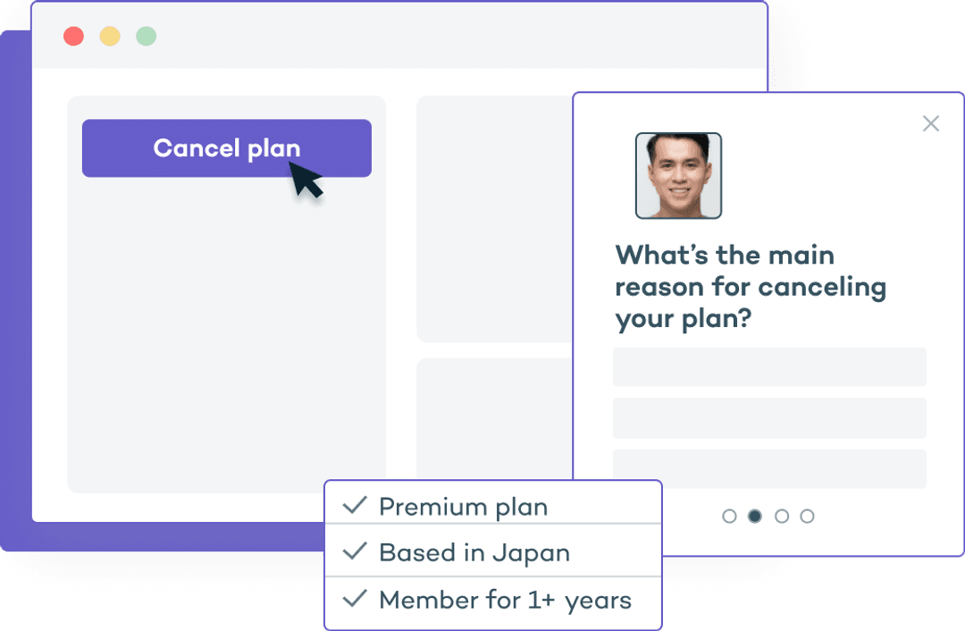 Survey asking why user would cancel plan