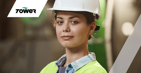 Female Worker posing in PPE