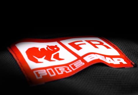 Fire Bear logo on fabric