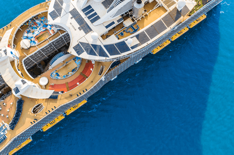 Cruise liner birds eye view