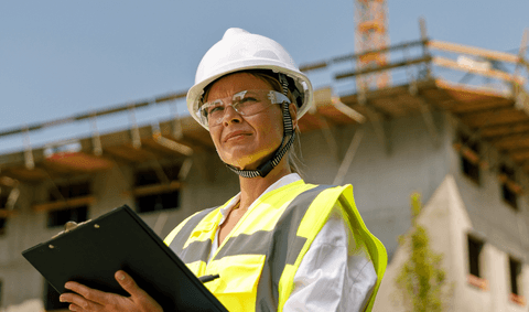 Smiling female construction worker in protective h 2024 01 24 20 33 47 utc