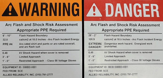 arc flash labels