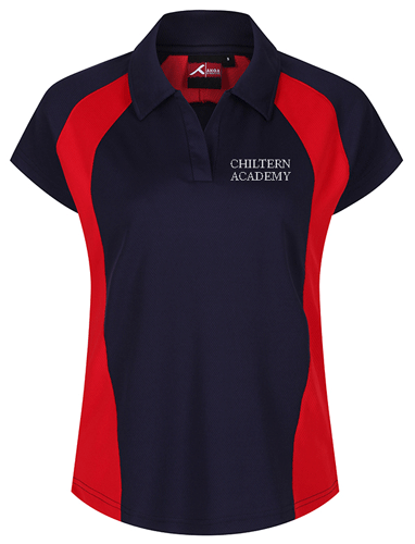 Navy/Scarlet Girls Fit PE Polo Shirt