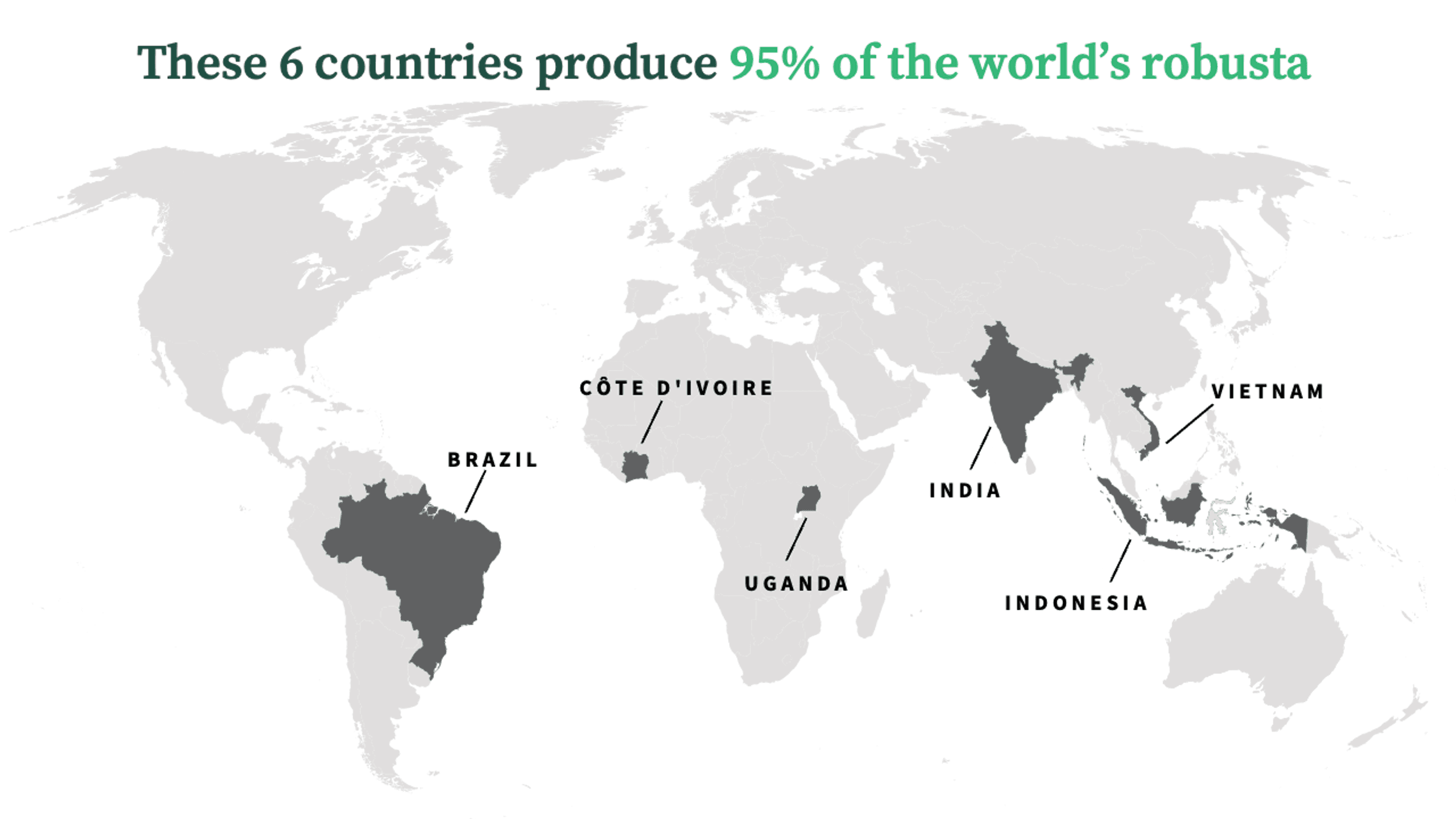 Robusta production distrubution